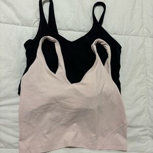 Lululemon athletica Black and light pink Align top set Sz 10